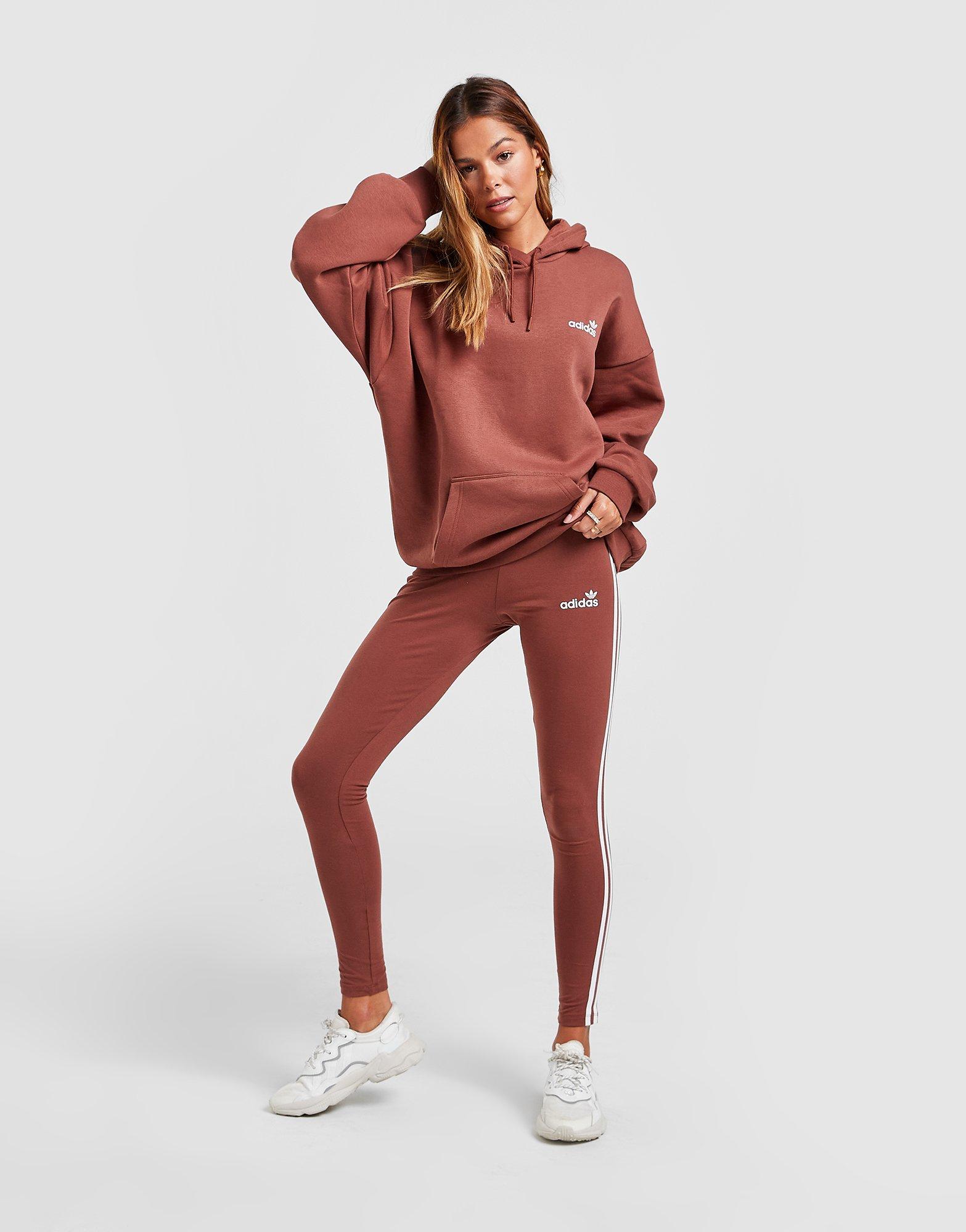 Colanți pentru femei ADIDAS COLANȚI 3-STRIPES LINEAR COLANȚI HG2150 Maro