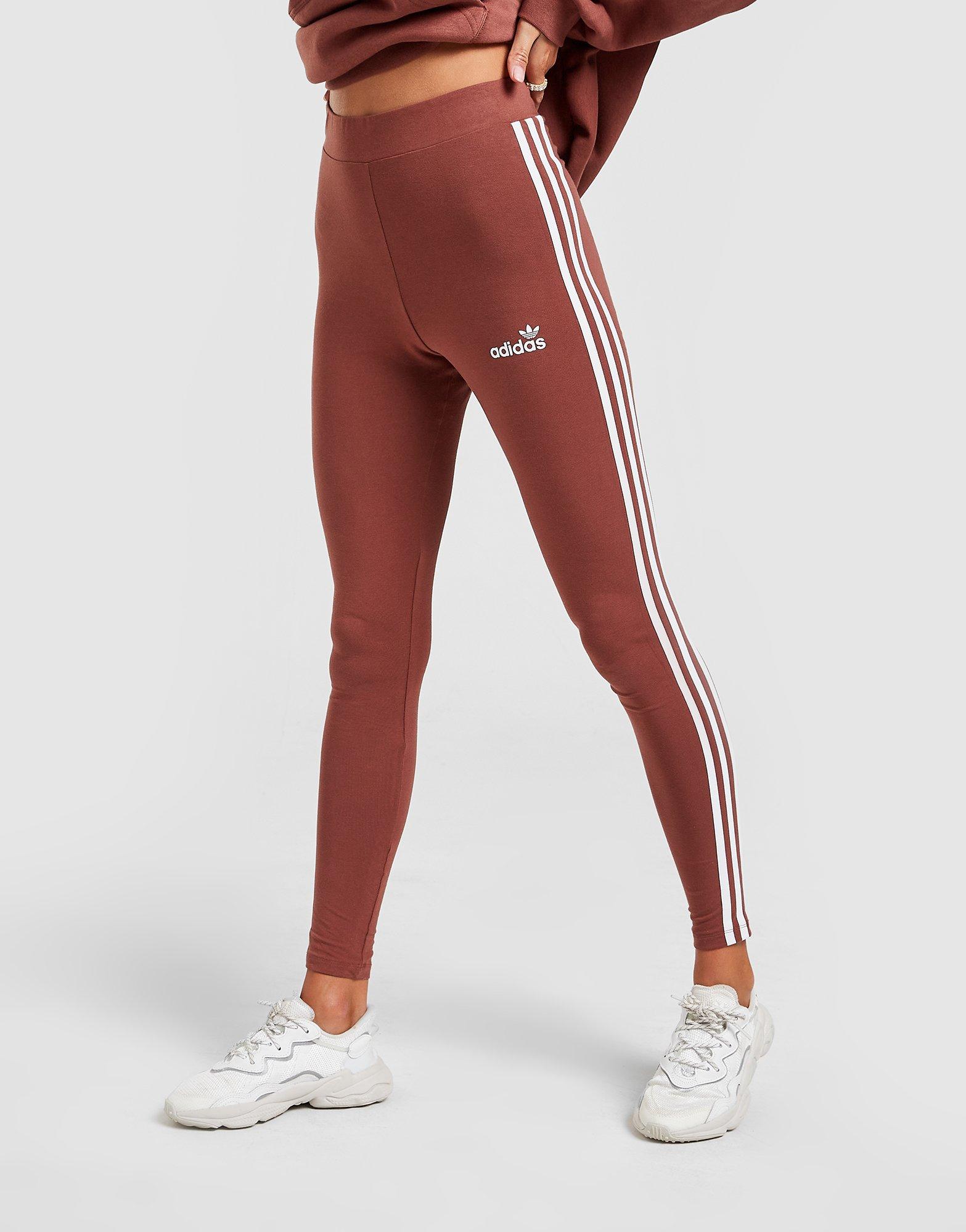 Colanți pentru femei ADIDAS COLANȚI 3-STRIPES LINEAR COLANȚI HG2150 Maro