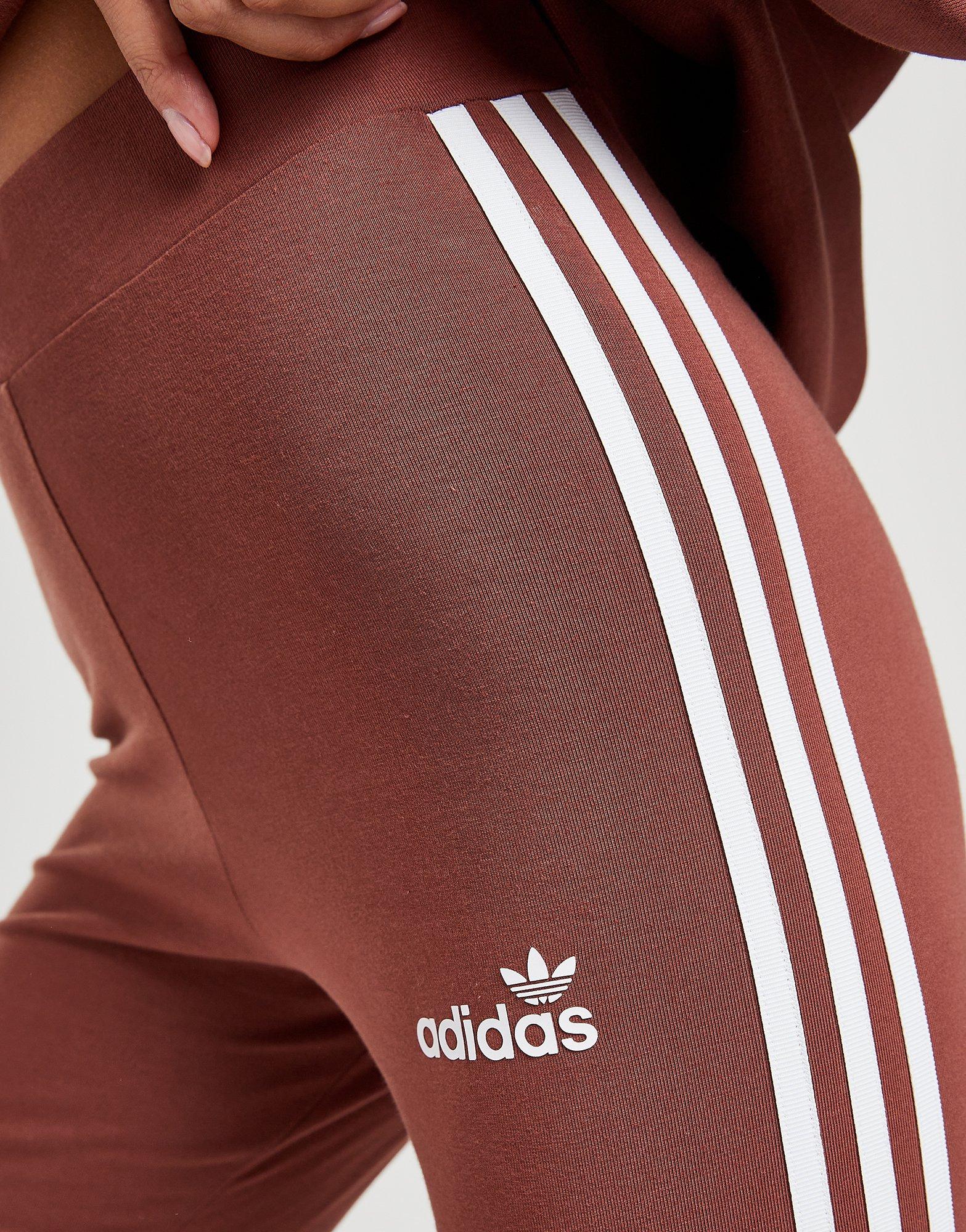 Colanți pentru femei ADIDAS COLANȚI 3-STRIPES LINEAR COLANȚI HG2150 Maro