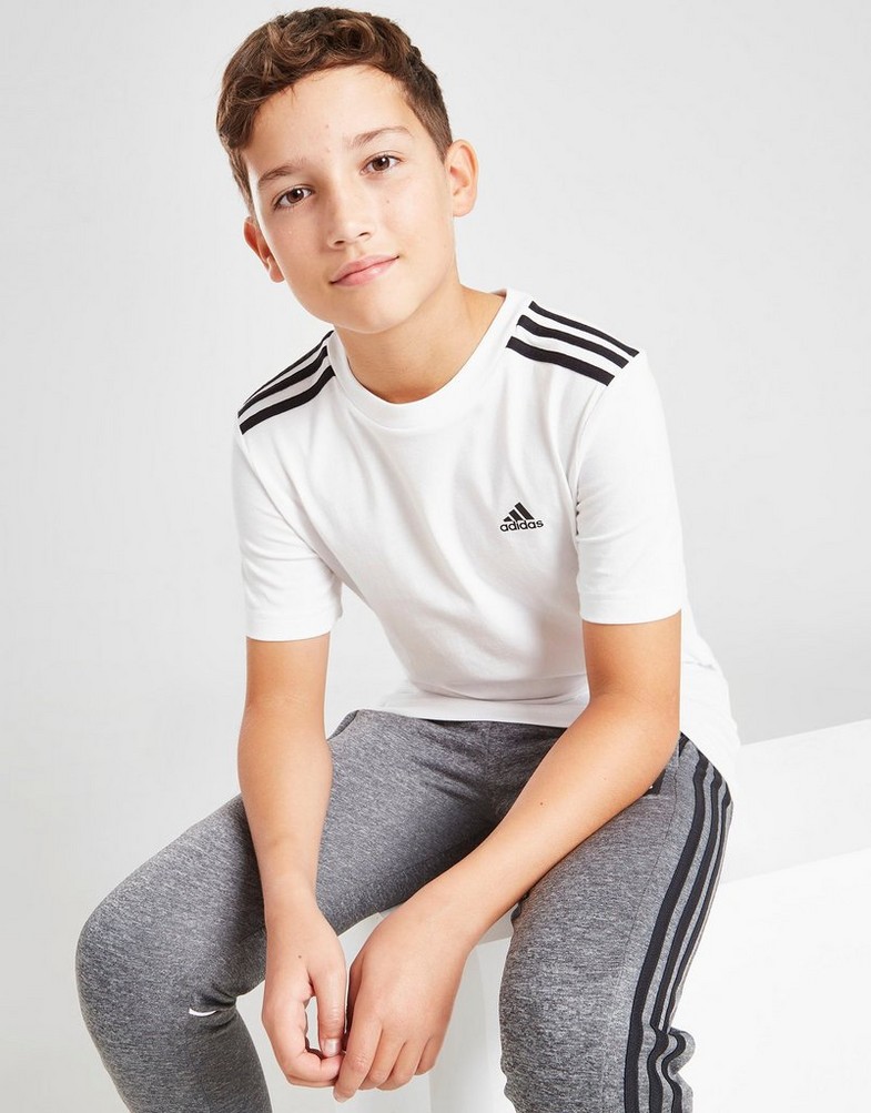 Koszulka, t-shirt dziecięcy ADIDAS T-SHIRT 3-STRIPES SPORT T-SHIRT JUNIOR HC3489 Biały