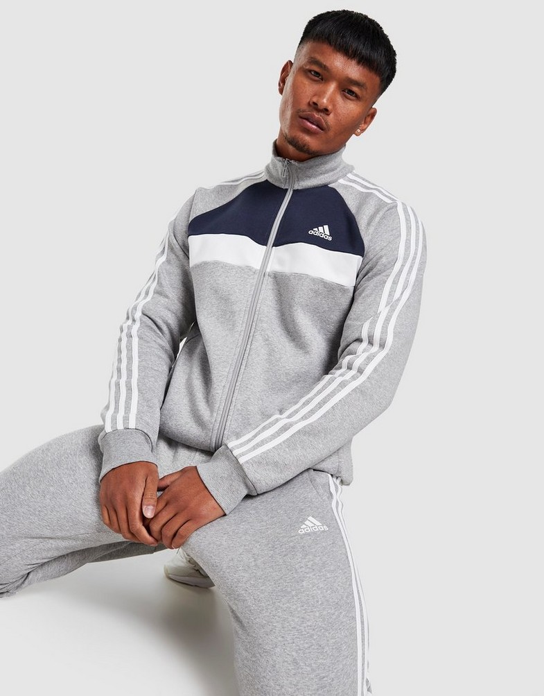 Trening pentru bărbați ADIDAS BADGE OF SPORT FLEECE TRACKSUIT  HG2155 Gri