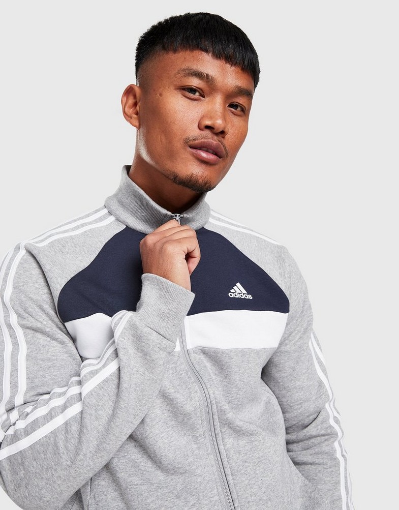 Trening pentru bărbați ADIDAS BADGE OF SPORT FLEECE TRACKSUIT  HG2155 Gri