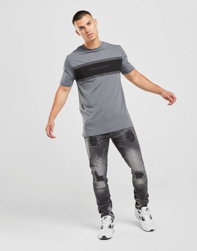 SUPPLY & DEMAND SPODNIE SHREDDER JEANS SUPTM15635 Czarny