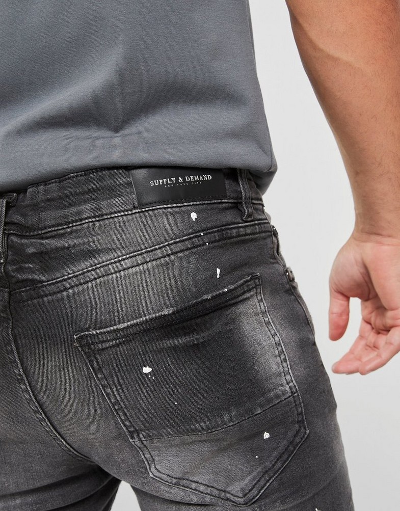 SUPPLY & DEMAND SPODNIE SHREDDER JEANS SUPTM15635 Czarny
