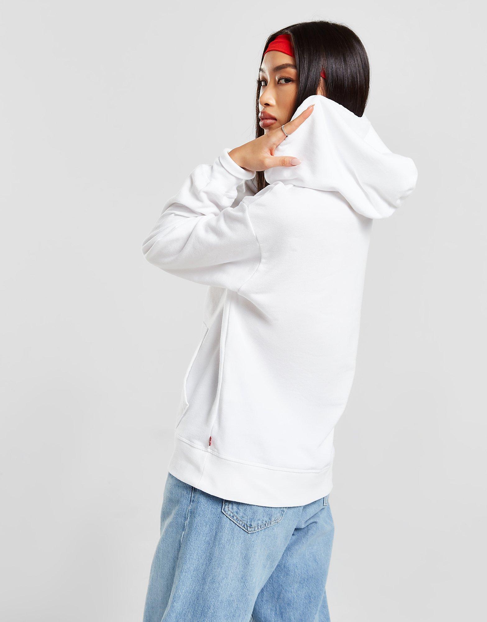 Dámska mikina LEVI'S MIKINA S KAPUCŇOU BOXTAB HOOD WHT/RED A2640-0017 Biela