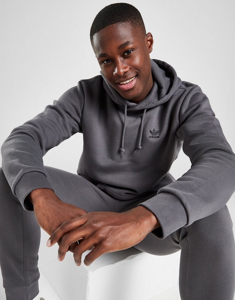 Bluză pentru bărbați ADIDAS BLUZĂ CU GLUGĂ TREFOIL ESSENTIAL HOODIE HC3473 Gri