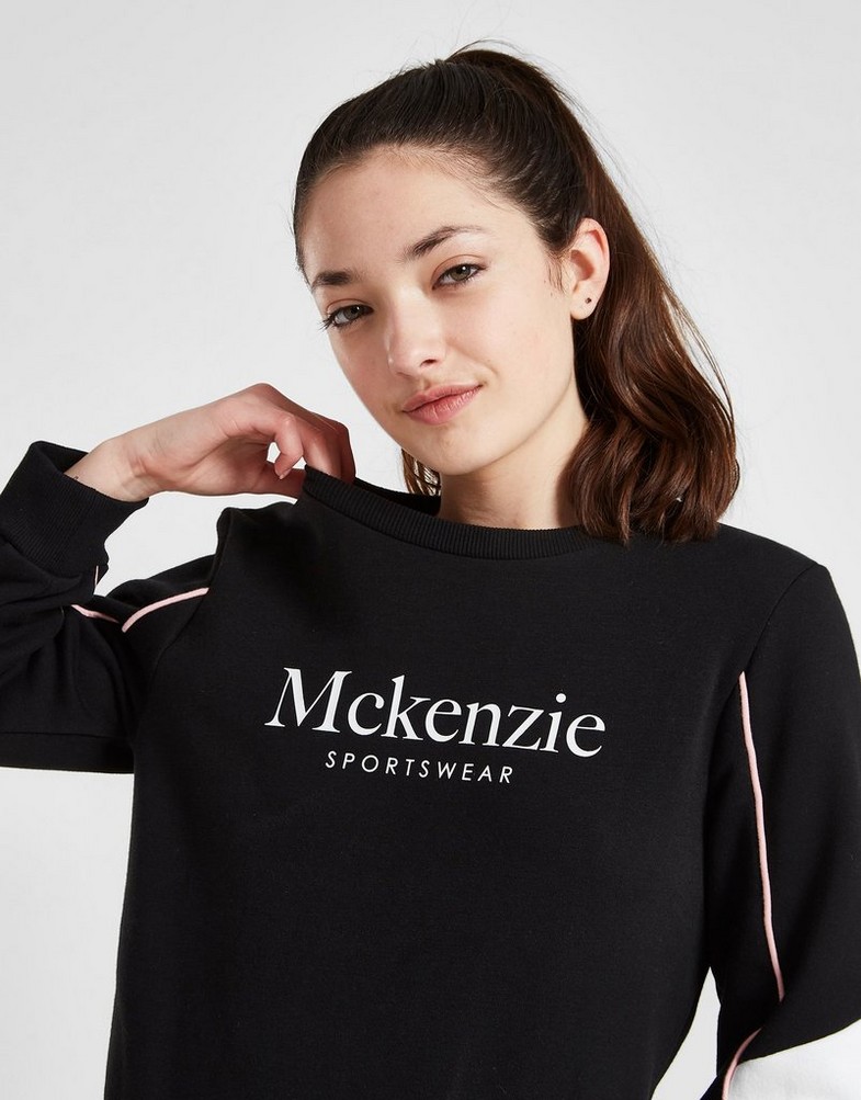 Detská mikina MCKENZIE GIRLS' CREW PIPE SWEATSHIRT JUNIOR  MCKTJ14705090 Čierna