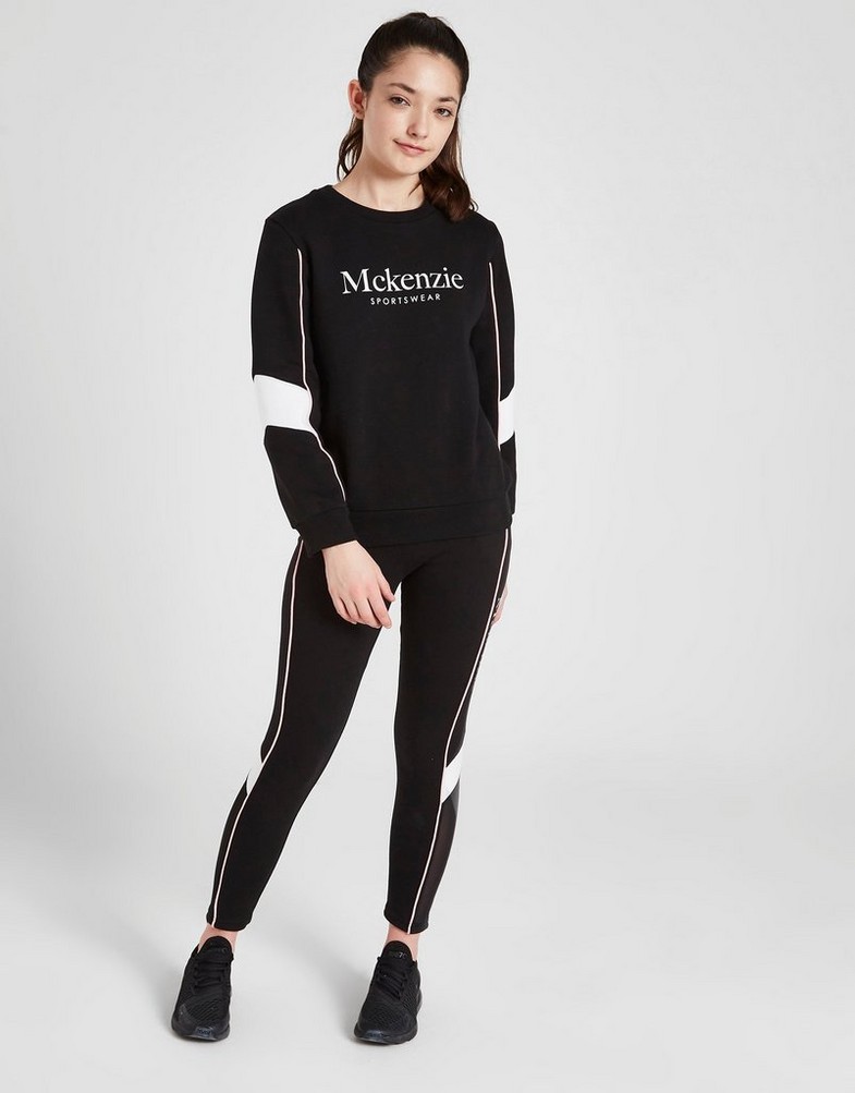 Detská mikina MCKENZIE GIRLS' CREW PIPE SWEATSHIRT JUNIOR  MCKTJ14705090 Čierna