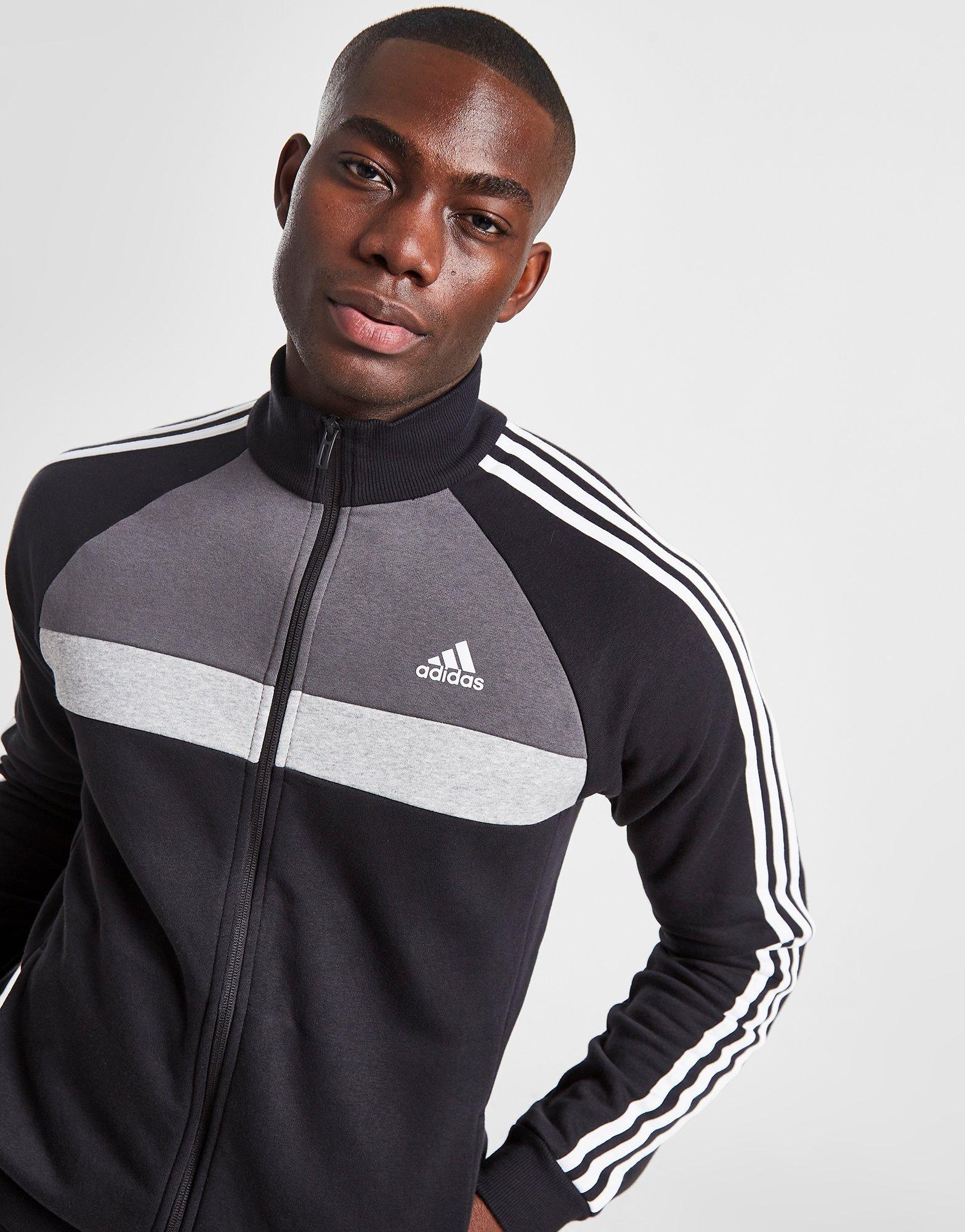 Vyriška sportiniai kostiumai ADIDAS BADGE OF SPORT BLOCK FLEECE TRACKSUIT  HG2154 Juoda