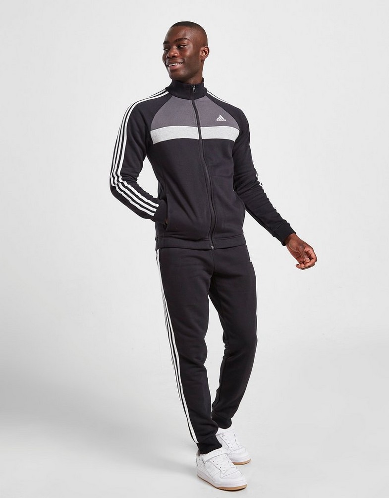 Pánska tepláková súprava ADIDAS BADGE OF SPORT BLOCK FLEECE TRACKSUIT  HG2154 Čierna