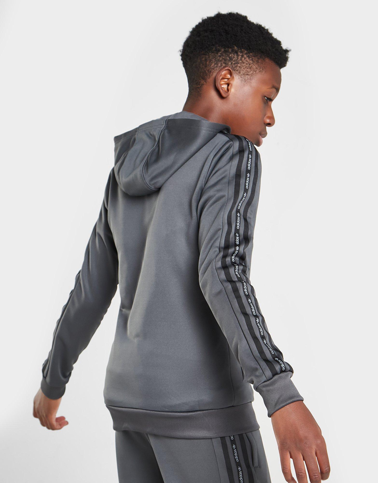 Detská mikina ADIDAS FZ TAPE HD POL DGRY  HF9719 Sivá