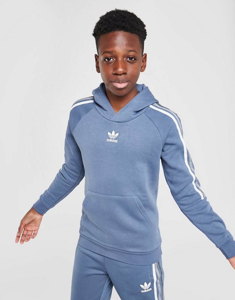 Detská mikina ADIDAS MIKINA S KAPUCŇOU OVERHEAD TRI STRIPE HF2646 Modrá