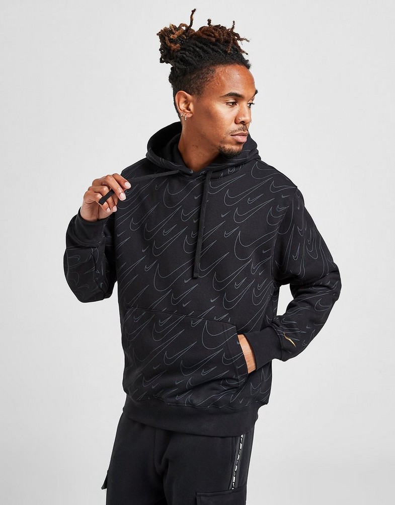 Bluza męska NIKE BLUZA Z KAPTUREM ALL OVER PRINT SWOOSH HOODIE DR9278010 Czarny