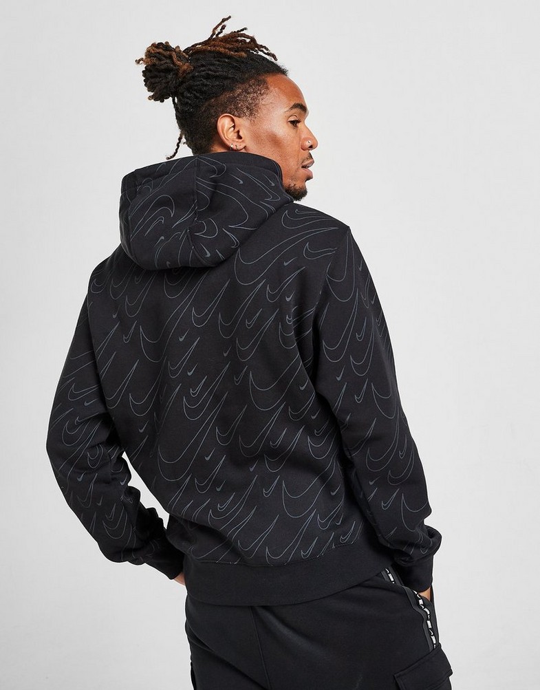 Bluza męska NIKE BLUZA Z KAPTUREM ALL OVER PRINT SWOOSH HOODIE DR9278010 Czarny