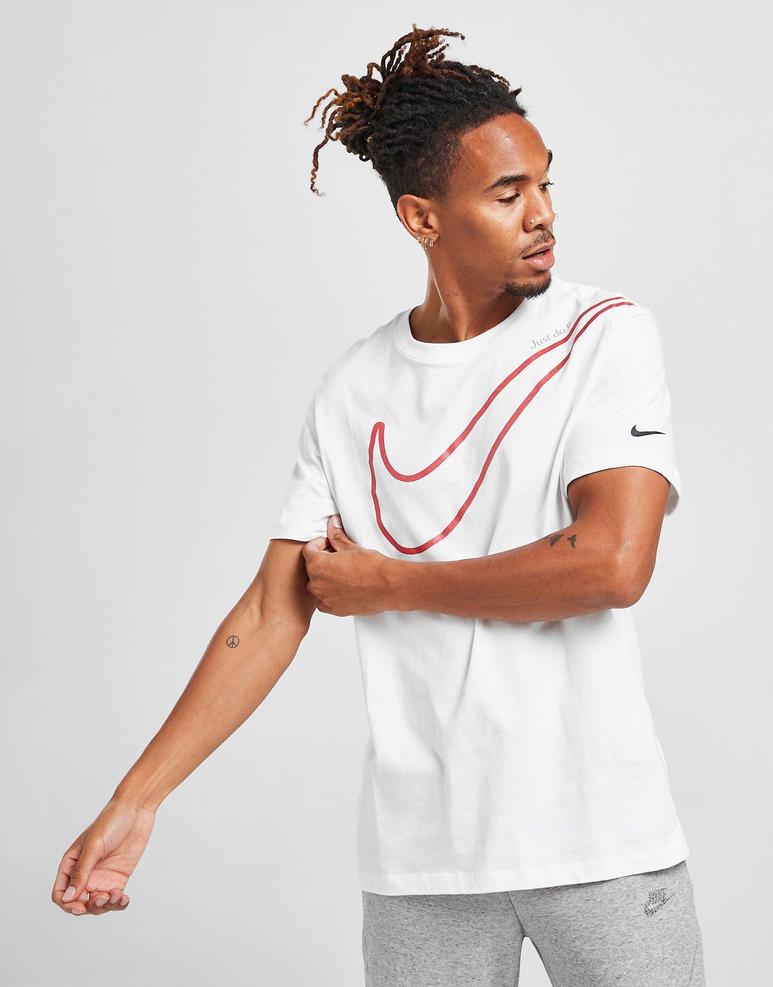 Tricou pentru bărbați NIKE TRICOU SWOOSH TRICOU DR9275100 Alb