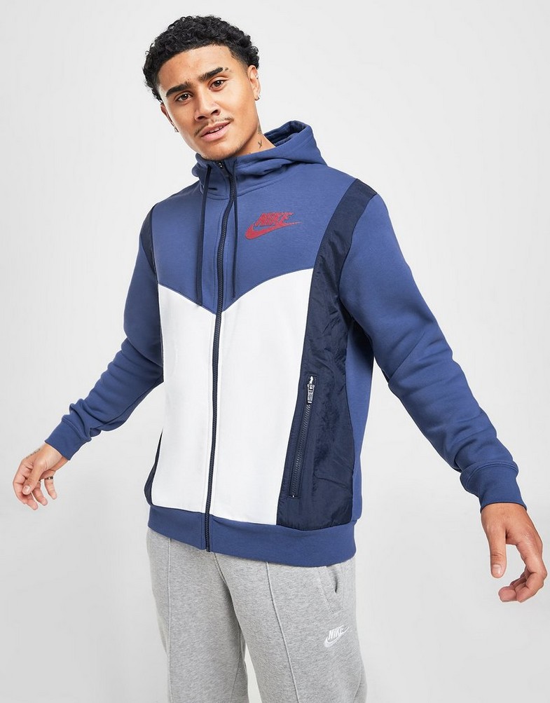 Bluza męska NIKE BLUZA Z KAPTUREM HYBRID FULL ZIP HOODIE DO7228-410 Granatowy