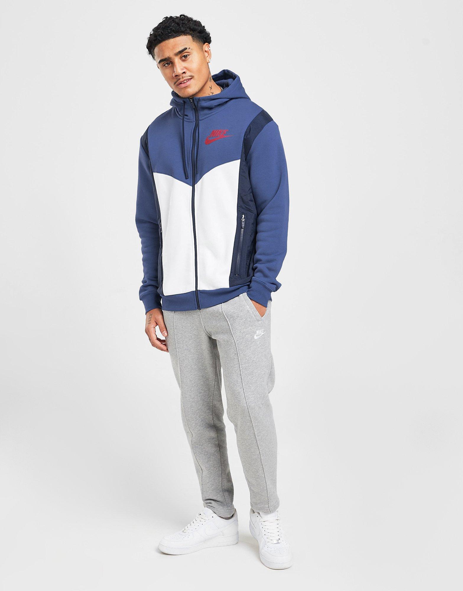 Pánska mikina NIKE MIKINA S KAPUCŇOU HYBRID FULL ZIP HOODIE DO7228-410 Tmavomodrá