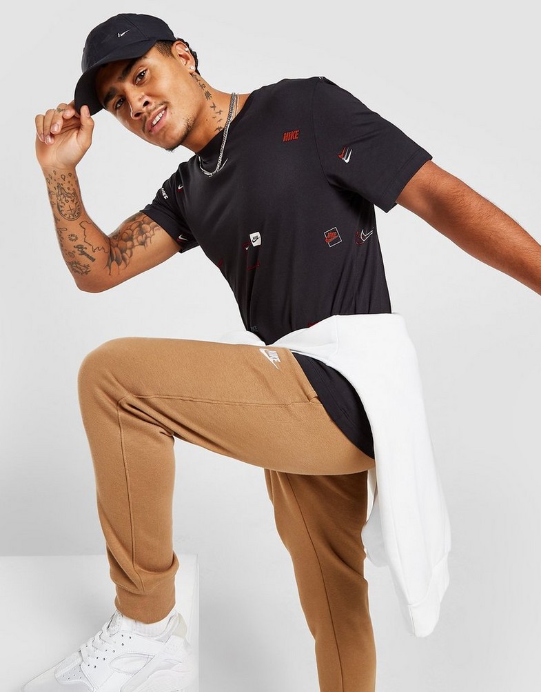 Koszulka, t-shirt męski NIKE T-SHIRT ALL OVER PRINT LOGO T-SHIRT DN5246-010 Czarny
