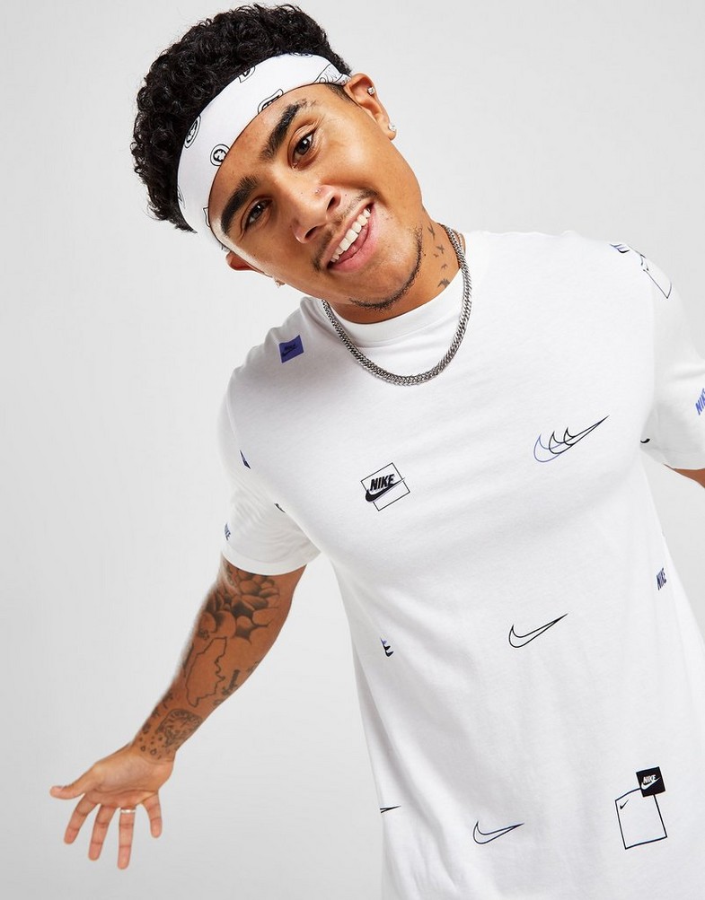 Tricou pentru bărbați NIKE TRICOU ALL OVER PRINT LOGO TRICOU DN5246-100 Alb