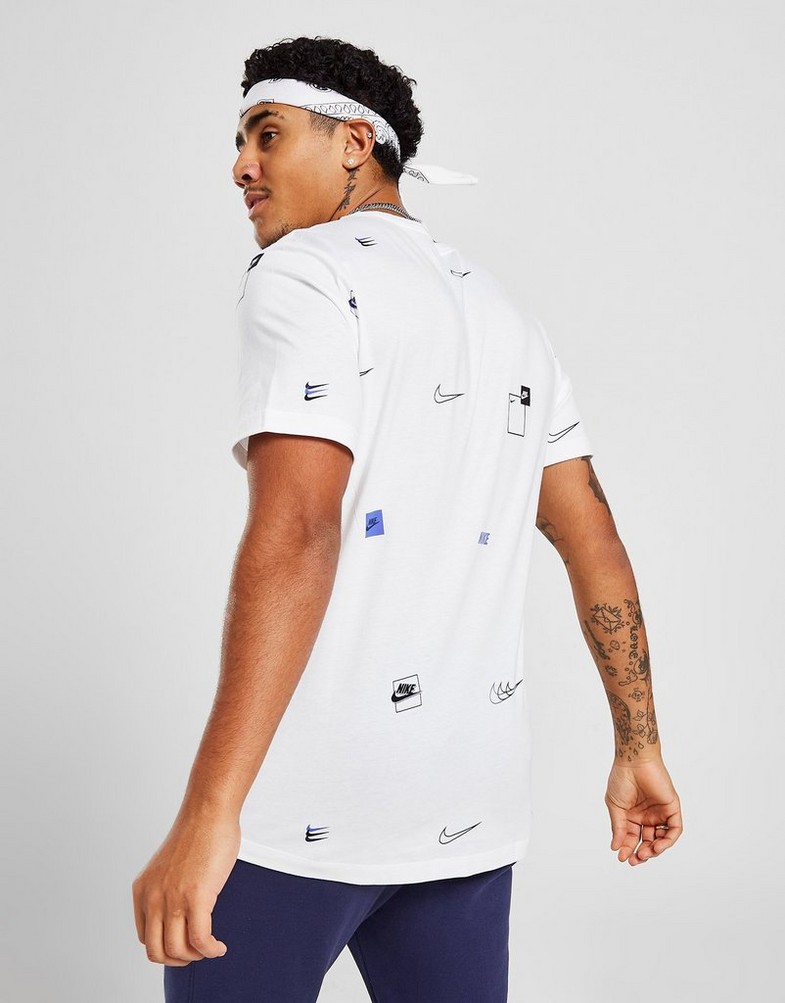 Tricou pentru bărbați NIKE TRICOU ALL OVER PRINT LOGO TRICOU DN5246-100 Alb