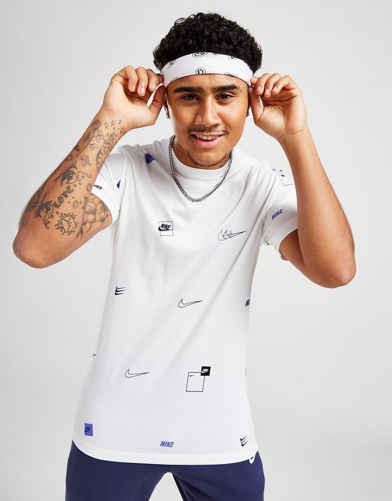 Tricou pentru bărbați NIKE TRICOU ALL OVER PRINT LOGO TRICOU DN5246-100 Alb