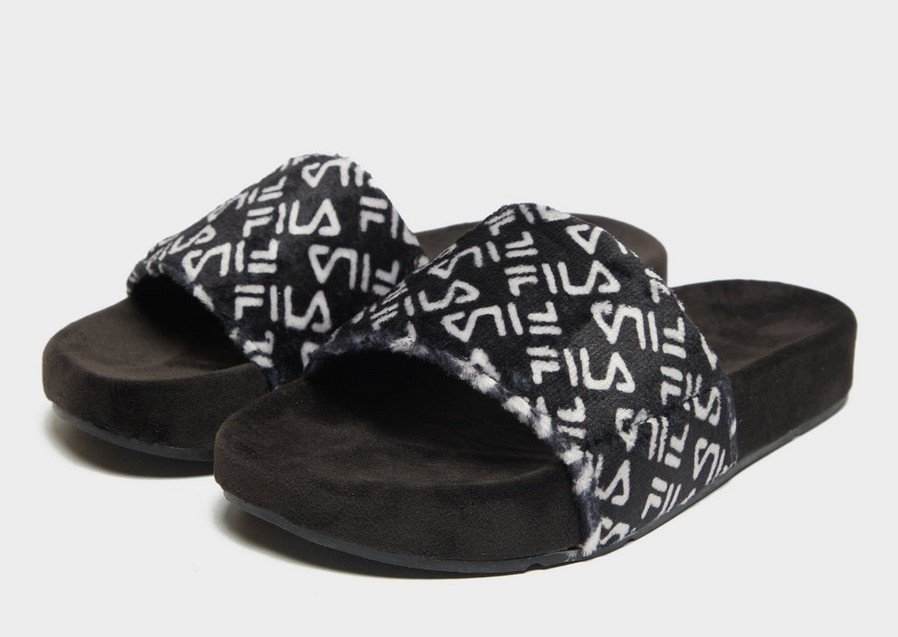Női papucsok és flip-flopok FILA DRIFTER FLUFF SLIDES  5SM01766021 Fekete