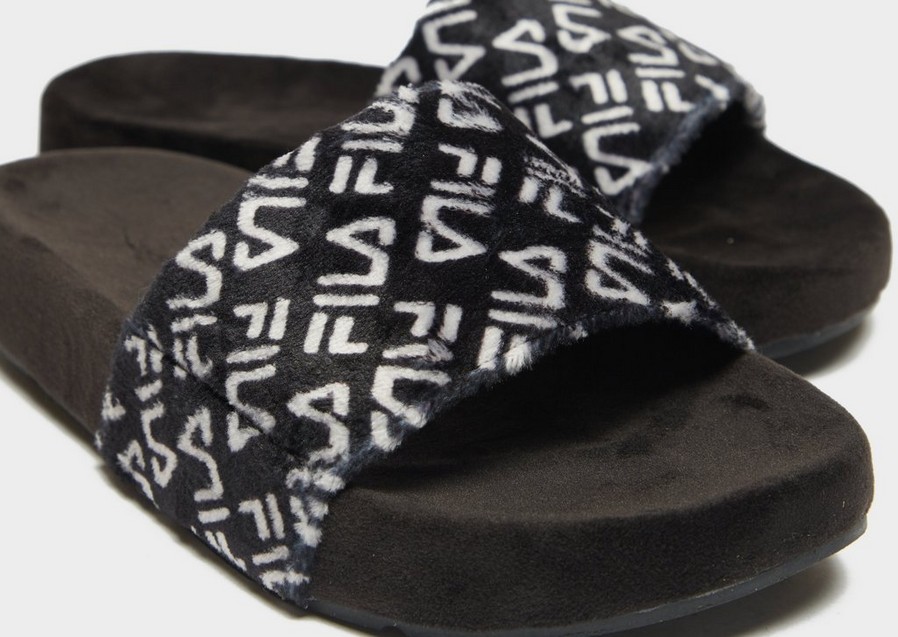 Női papucsok és flip-flopok FILA DRIFTER FLUFF SLIDES  5SM01766021 Fekete