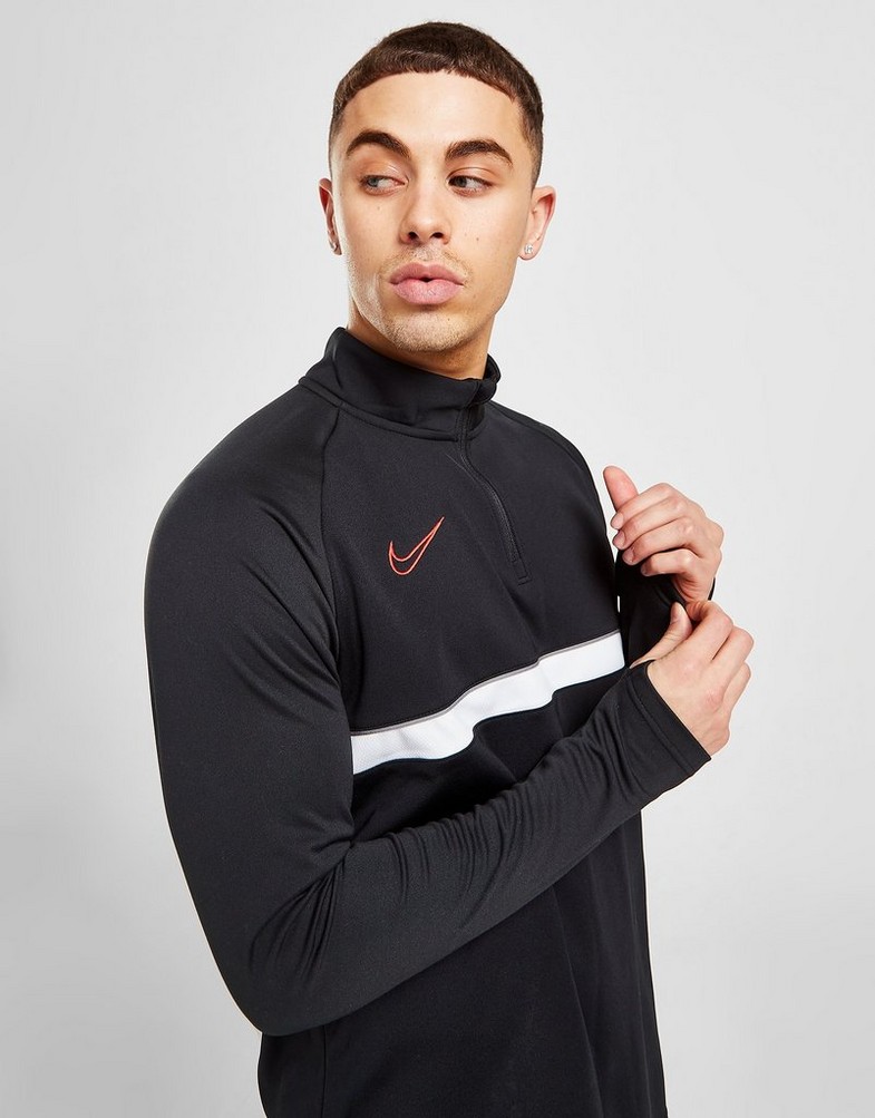 Pánska mikina NIKE ACADEMY ESSENTIAL 1/2 ZIP TOP  CW6110-018 Čierna