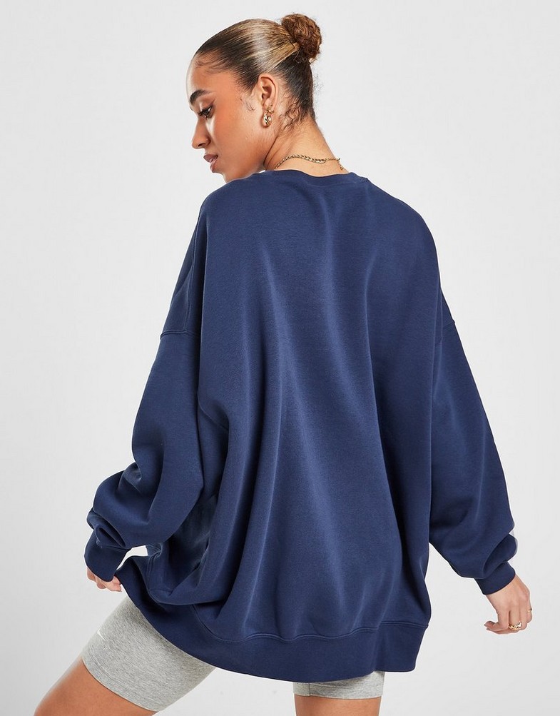 Bluză pentru femei NIKE BLUZĂ VARSITY BOYFRIEND CREW SWEATSHIRT DQ5106-410 Bleumarin