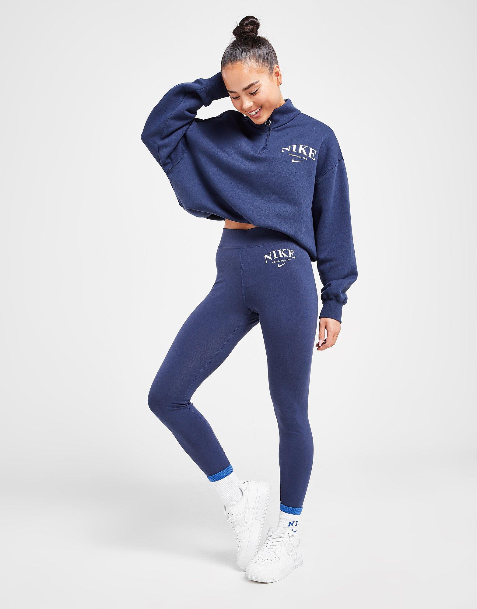 Női leggings NIKE LEGGINGS VARSITY LEGGINGS DQ6038-410 Sötétkék