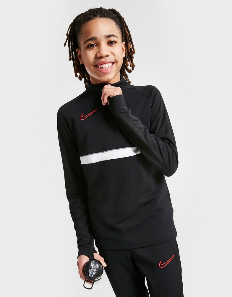 Koszulka, t-shirt dziecięcy NIKE ACADEMY 1/4 ZIP DRILL TOP JUNIOR BOY CW6112-018 Czarny