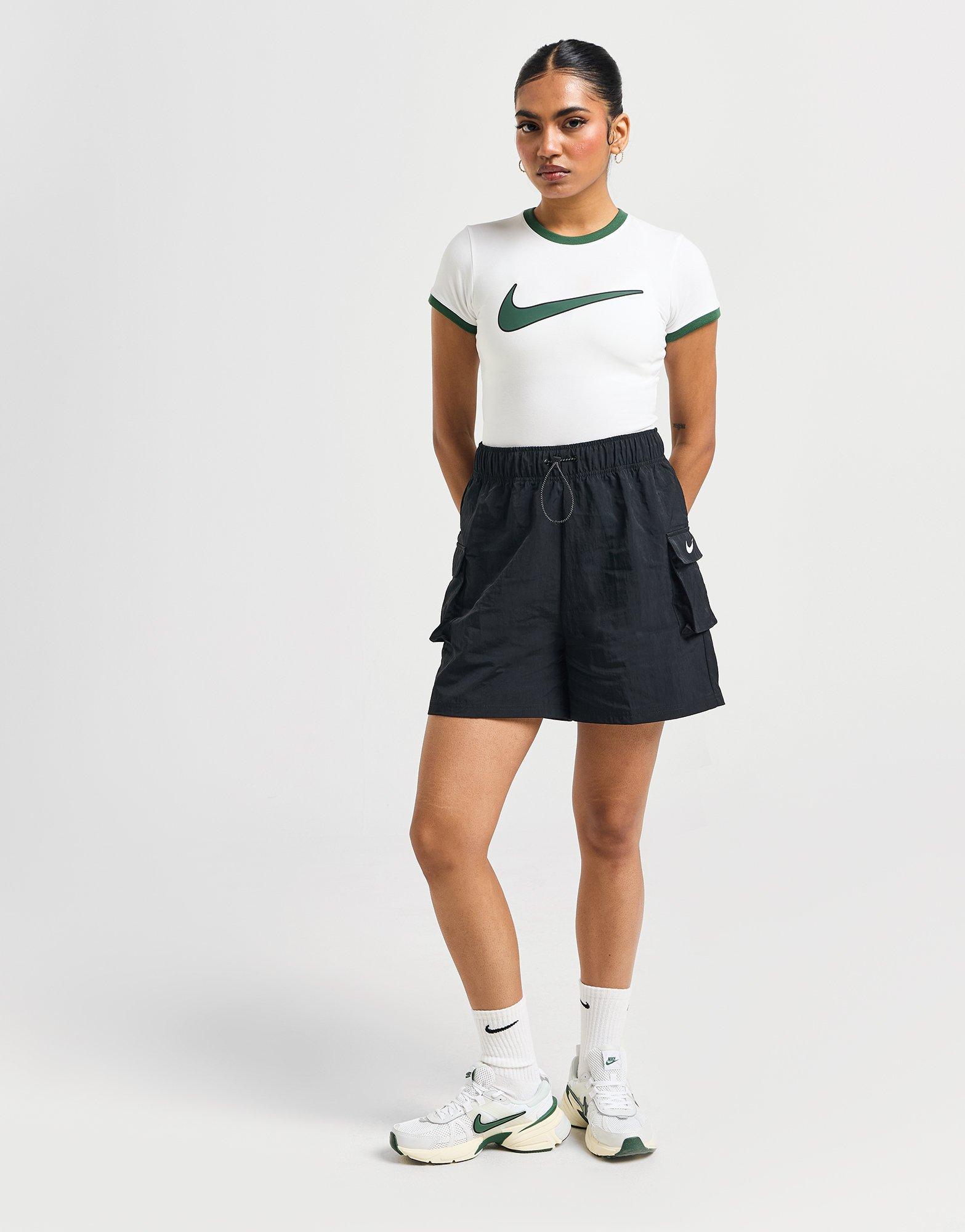 Dámské kraťasy NIKE ŠORTKY  W NSW ESSNTL WVN HR SHORT DM6247-010 Černá