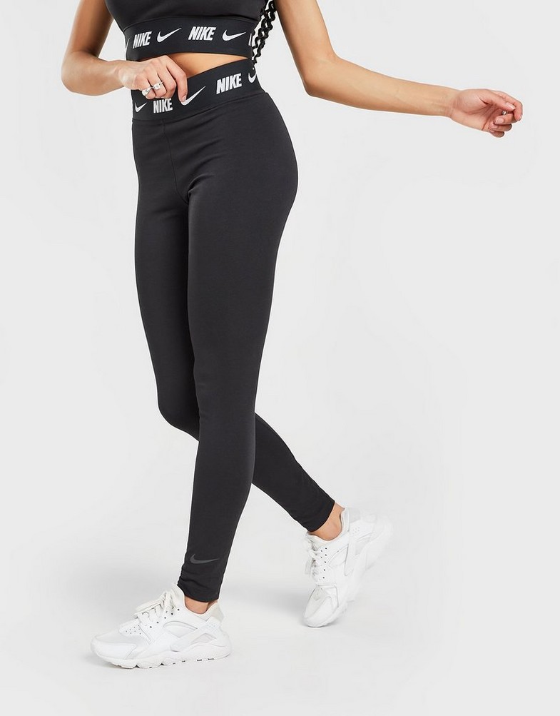 Legginsy damskie NIKE LEGGINGS HIGH WAISTED LOGO DM4651-010 Czarny
