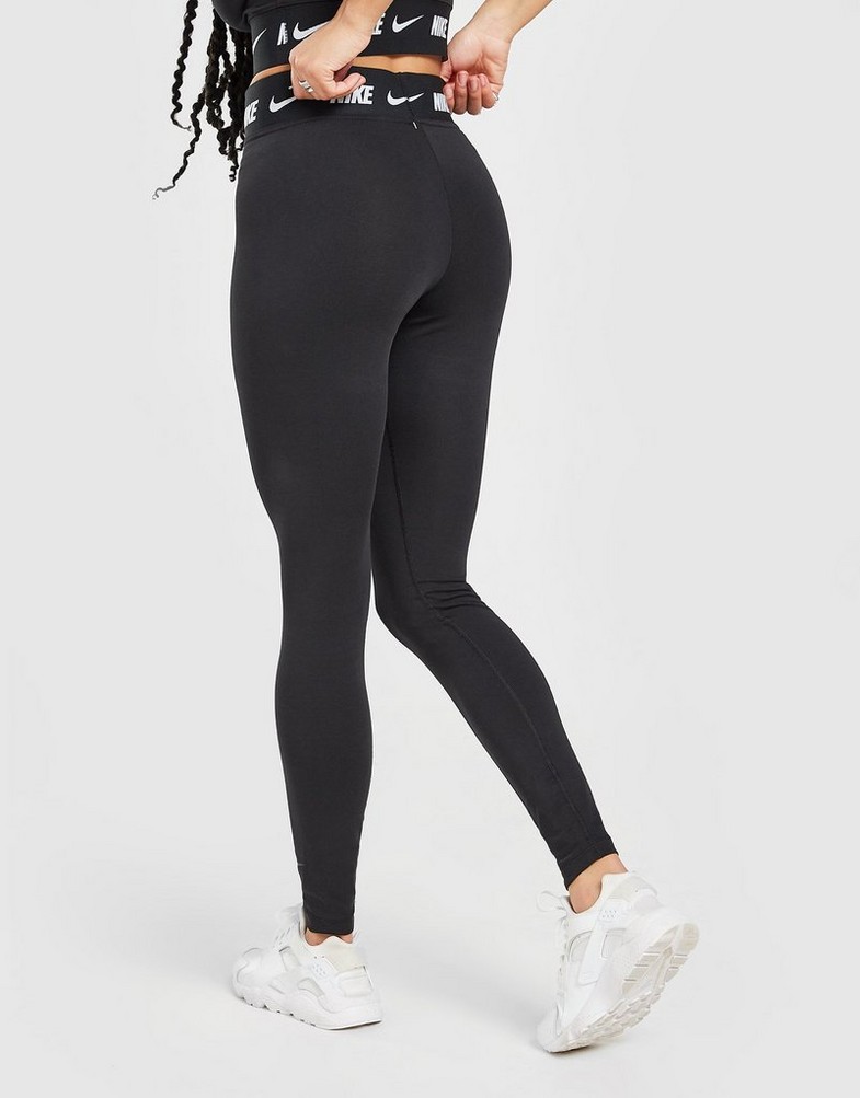 Legginsy damskie NIKE LEGGINGS HIGH WAISTED LOGO DM4651-010 Czarny