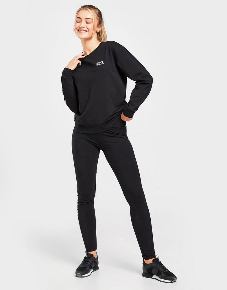 Bluza damska EMPORIO ARMANI Z KAPTUREM SLEVE LOGO CREW SWEATSHIRT 3LTMW1TJ5FZ1200 Czarny