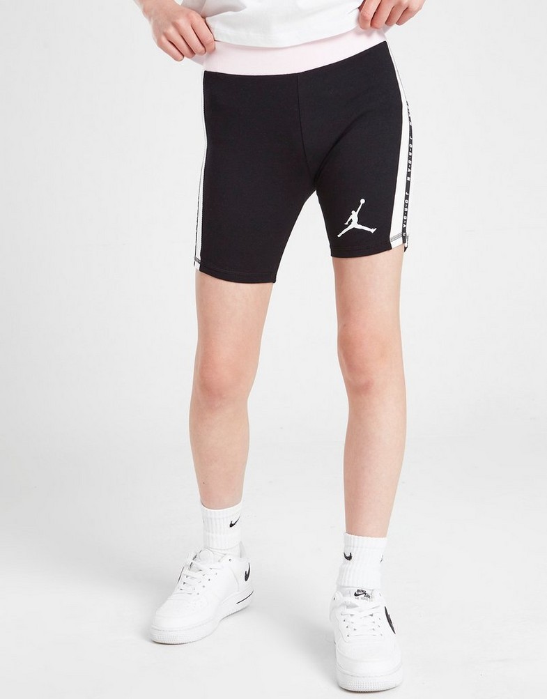 Vaikiški šortai JORDAN ŠORTAI GIRLS' FITNESS TAPE GRAPHIC CYCLE S 45B495023 Juoda
