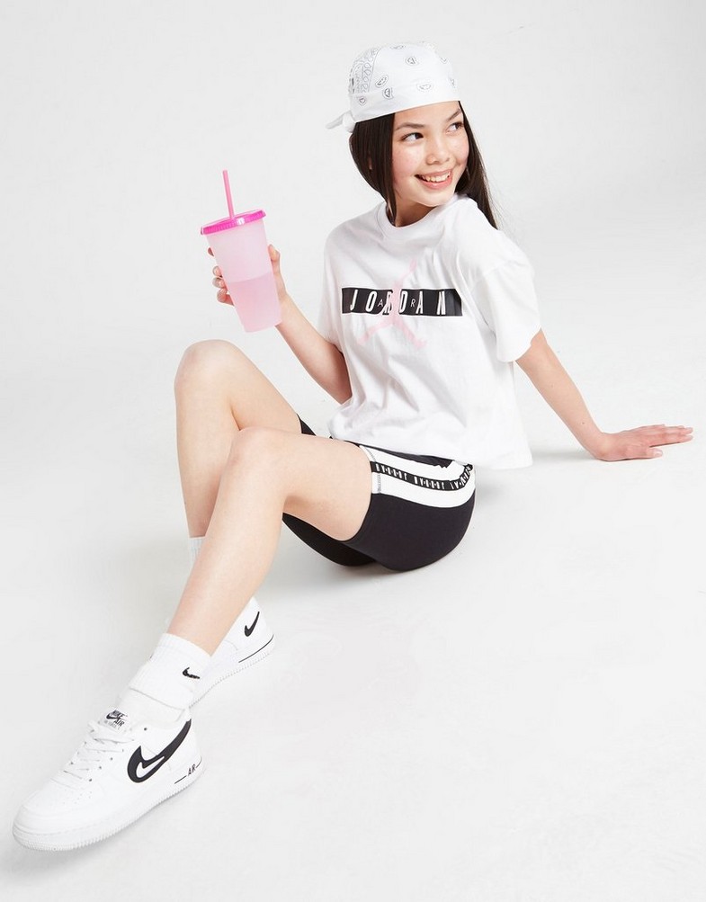 Detské tričko JORDAN GIRLS' BOXY GRAPHIC TRIČKO JUNIOR  45B500001 Čierna