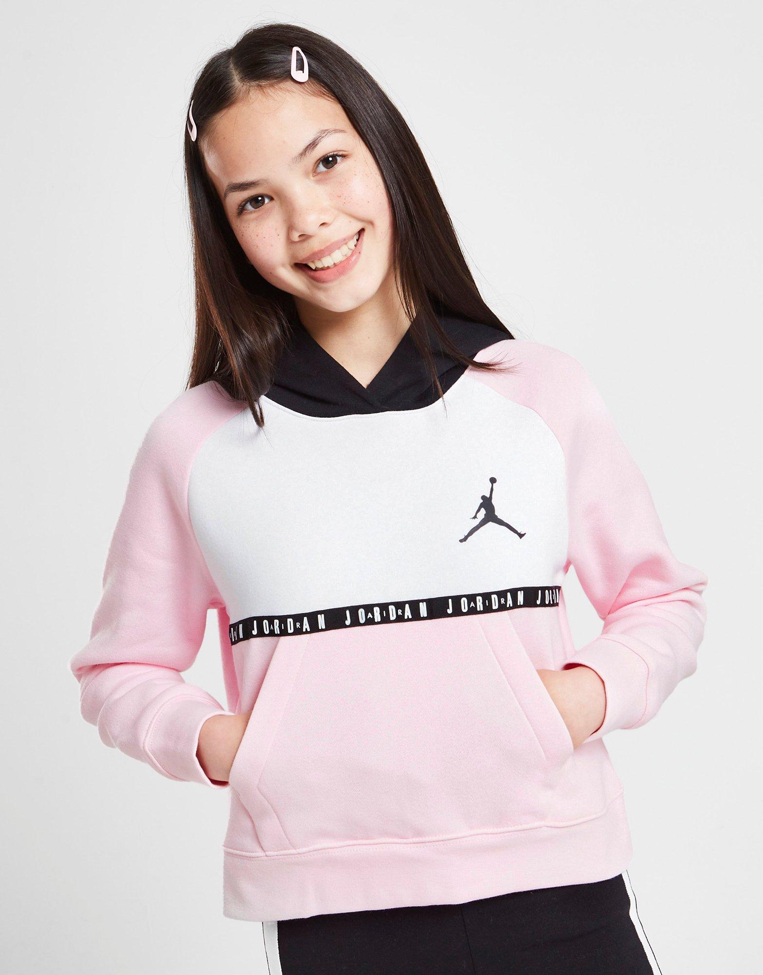Detská mikina JORDAN GIRLS' TAPE OVERHEAD HOODIE JUNIOR  45B496A9Y Ružová