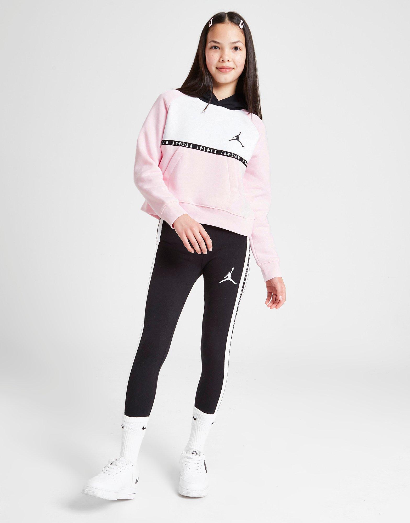 Detská mikina JORDAN GIRLS' TAPE OVERHEAD HOODIE JUNIOR  45B496A9Y Ružová