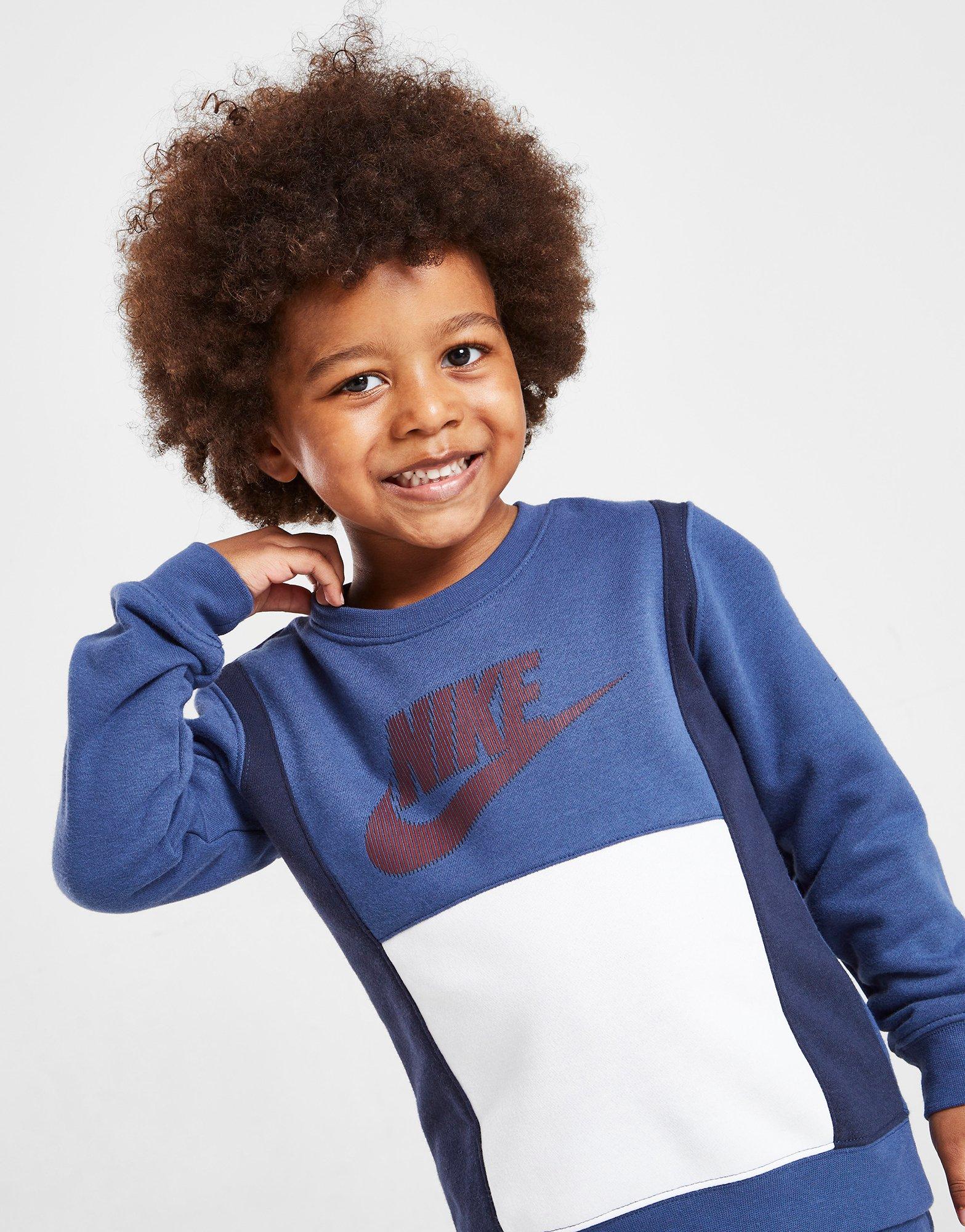 Detská tepláková súprava JORDAN HYBRID CREW TRACKSUIT CHILDREN  86J451C54 Tmavomodrá