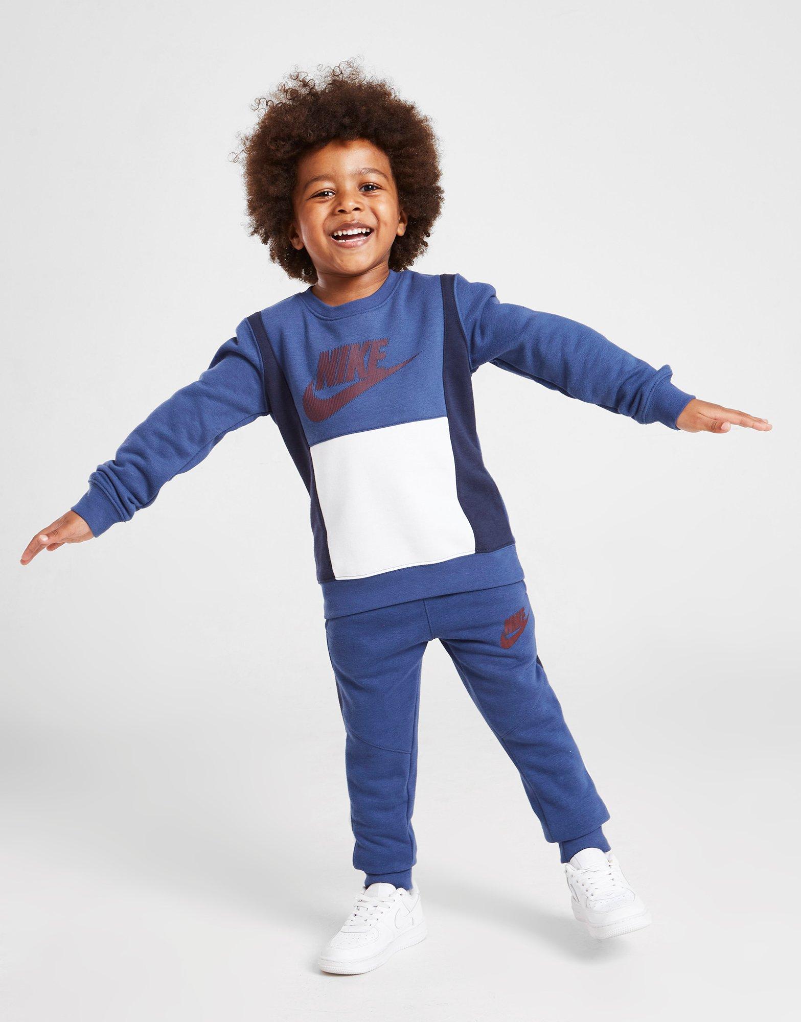 Detská tepláková súprava JORDAN HYBRID CREW TRACKSUIT CHILDREN  86J451C54 Tmavomodrá