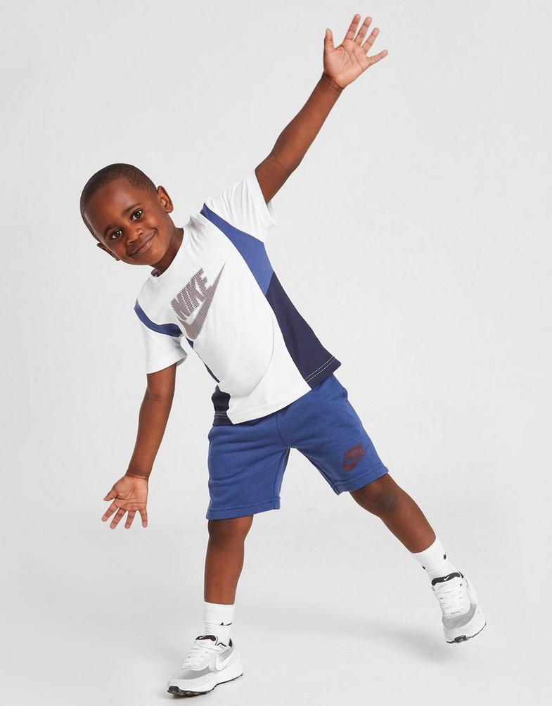 Detská tepláková súprava NIKE TRIČKO HYBRID TRIČKO/SHORTS SET CHILDREN 86J452C54 Tmavomodrá