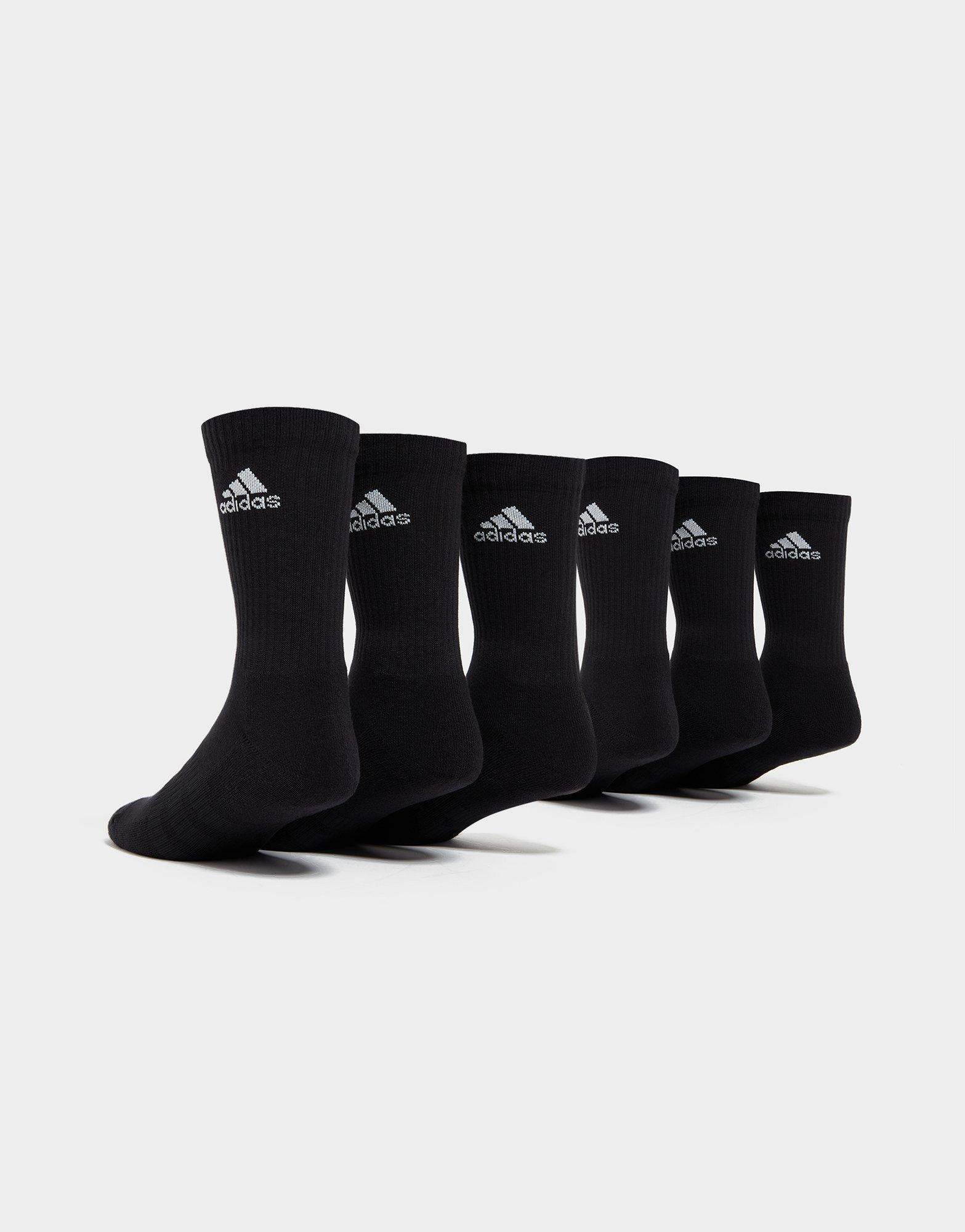 Șosete pentru femei ADIDAS 6 PACK BADGE OF SPORT CUSHIONED CREW SOCKS DZ9354 Negru