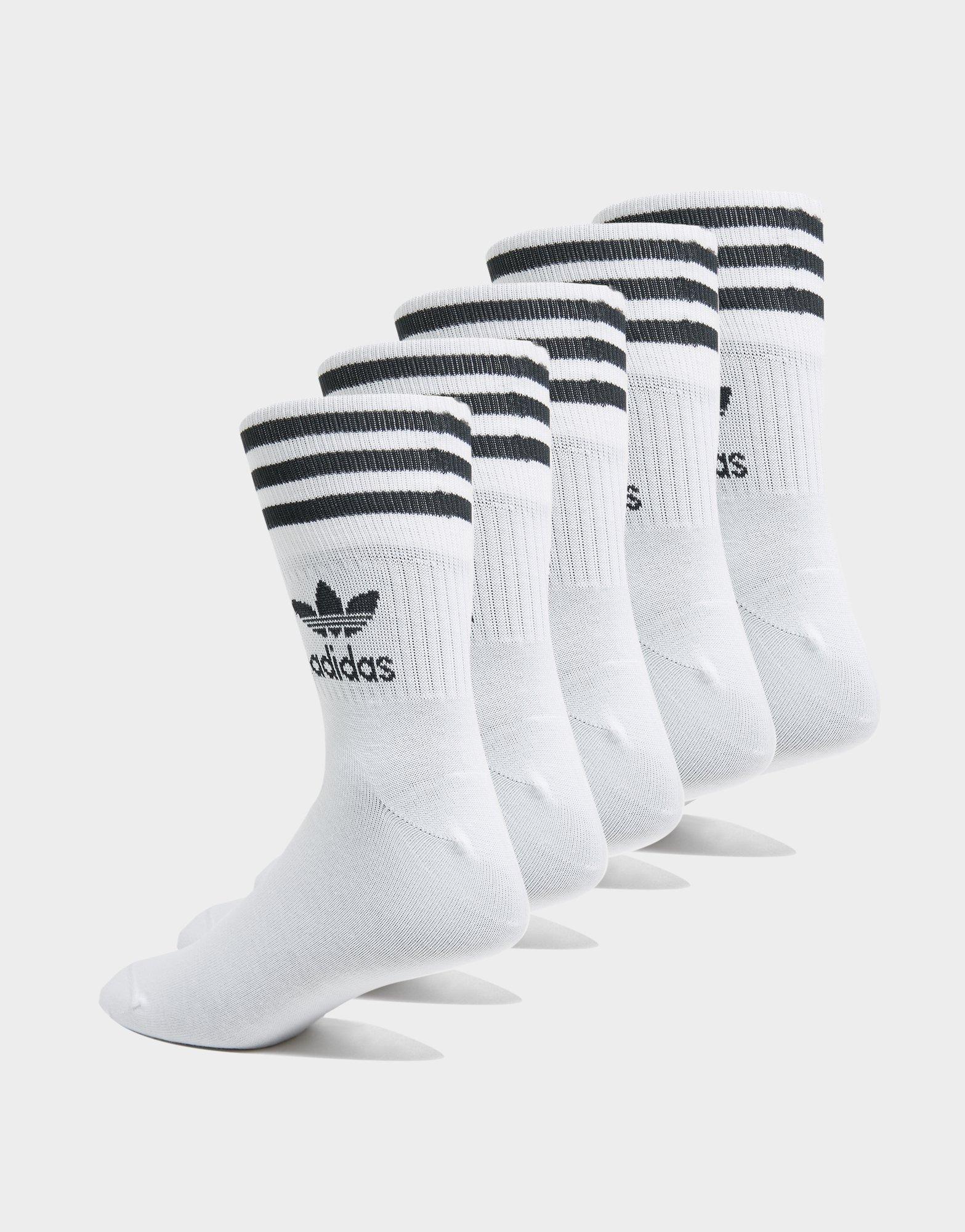 Șosete pentru femei ADIDAS 5-PACK MID-CUT CREW SOCKS H65458 Alb