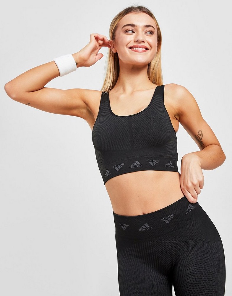 ADIDAS FIGI TRAINING AEROKNIT SEAMLESS SPORTS BRA H64691 Czarny