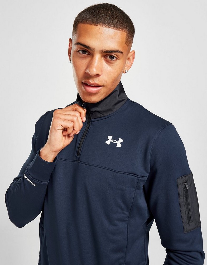 Bluza męska UNDER ARMOUR UA ARMOUR FLEECE 1/2 ZIP TRACK TOP 1372792-408 Granatowy