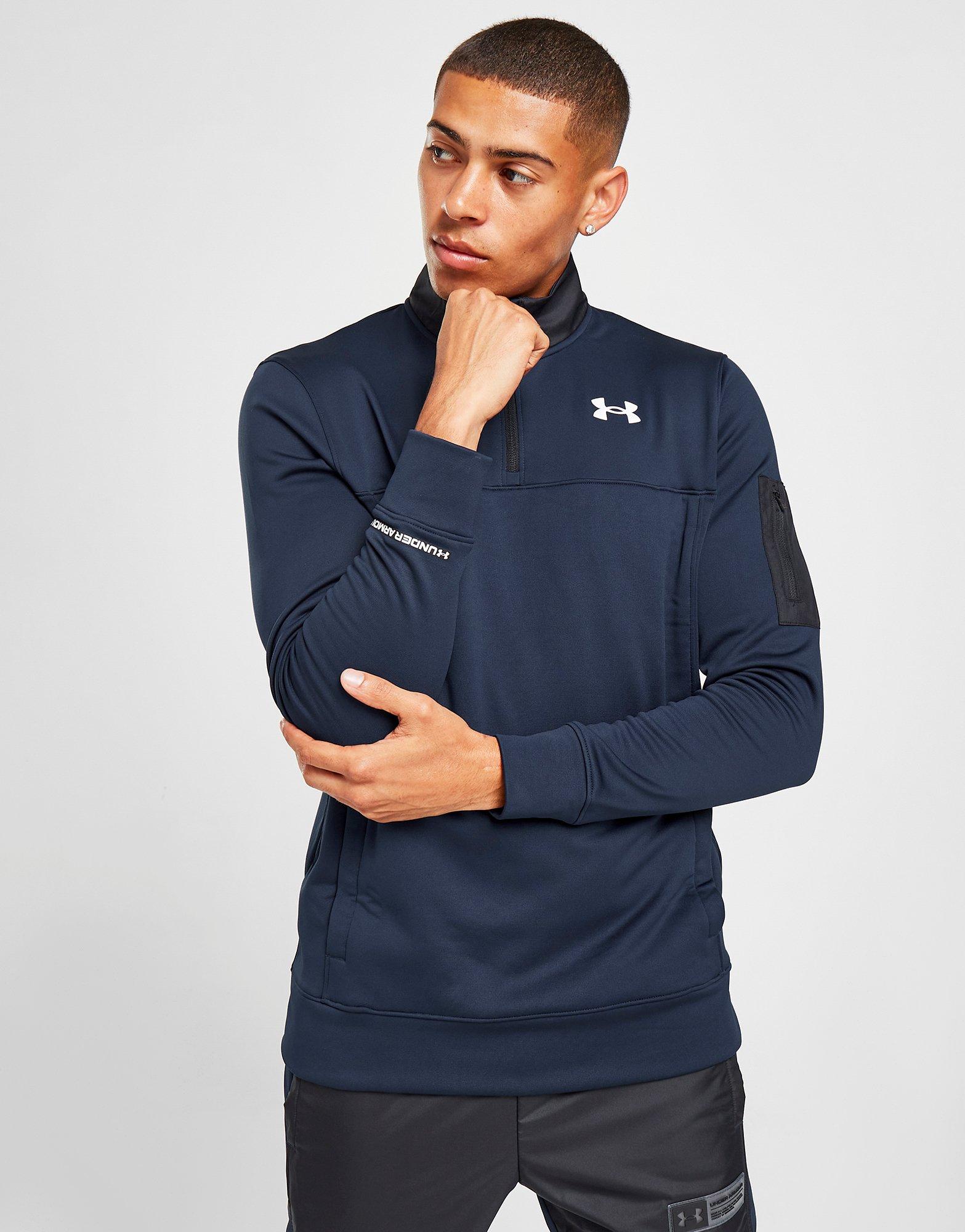 Мъжка блуза UNDER ARMOUR UA ARMOUR FLEECE 1/2 ZIP TRACK ТОП  1372792-408 Тъмносин