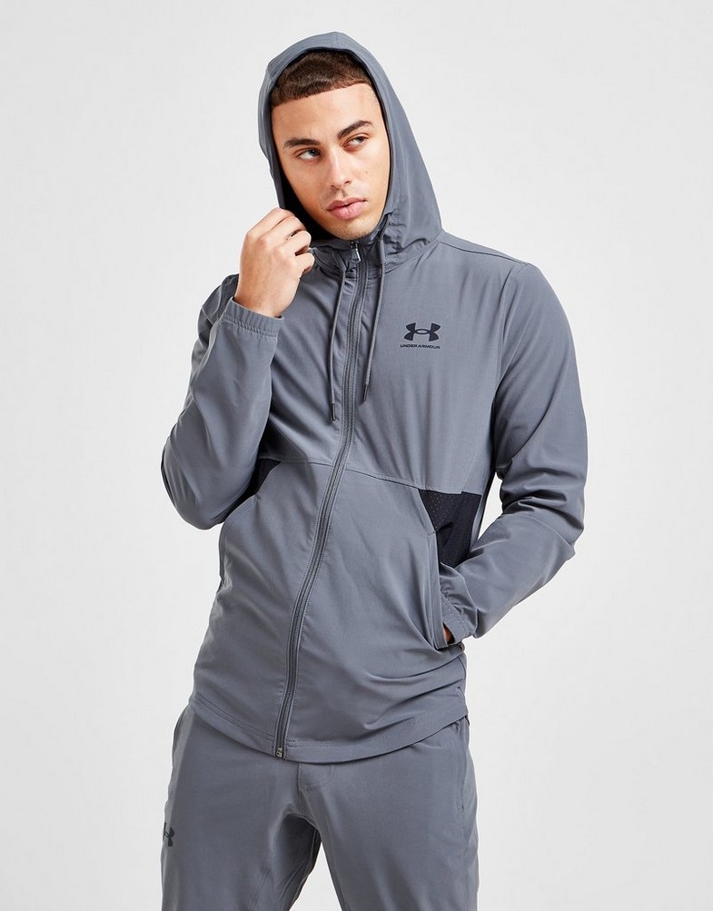 Kurtka męska UNDER ARMOUR PRZEJŚCIOWA LOCK-UP WOVEN JACKET 1370151-012 Szary