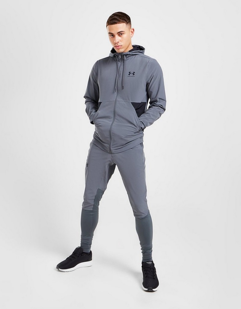 Kurtka męska UNDER ARMOUR PRZEJŚCIOWA LOCK-UP WOVEN JACKET 1370151-012 Szary