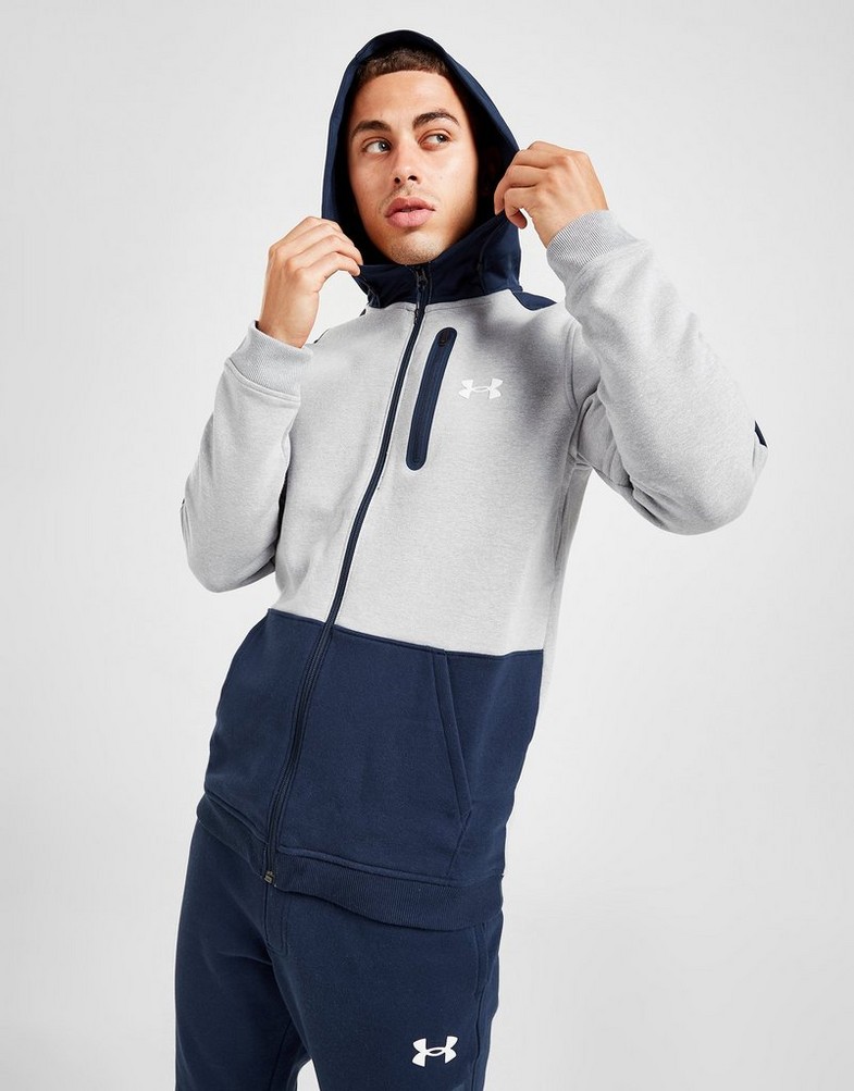 Bluza męska UNDER ARMOUR Z KAPTUREM THREADBORNE FULL ZIP HOODIE 1372375-014 Szary